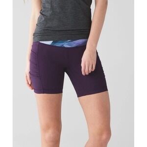 NEW Lululemon Speed Track Short 4 Deep Zinfandel / Pretty Prism Multi W7F96S